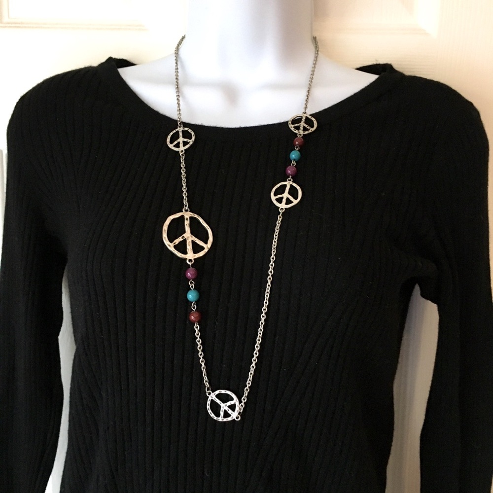 PEACE Sign necklace with